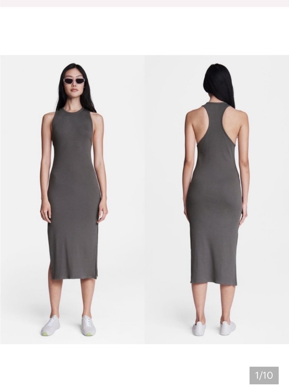 Rag and Bone Essential Ribbed Muscle Tank Dress Grey Size Medium